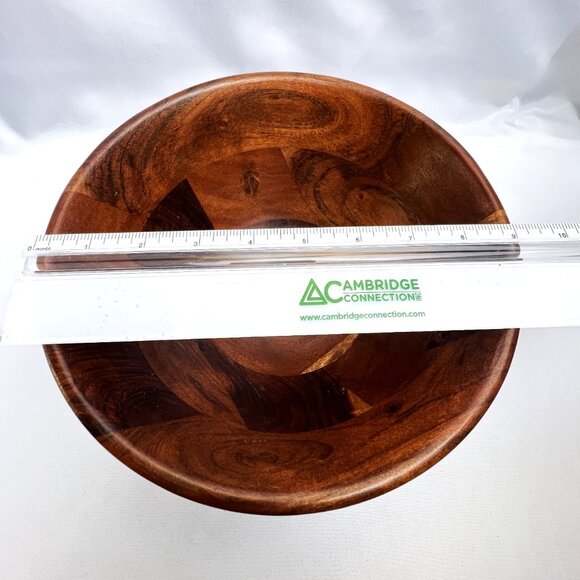 Thames & Kosmos Acacia Wood Serving Bowl Handcrafted Large Salad Serving Bowl 9" - Picture 7 of 9